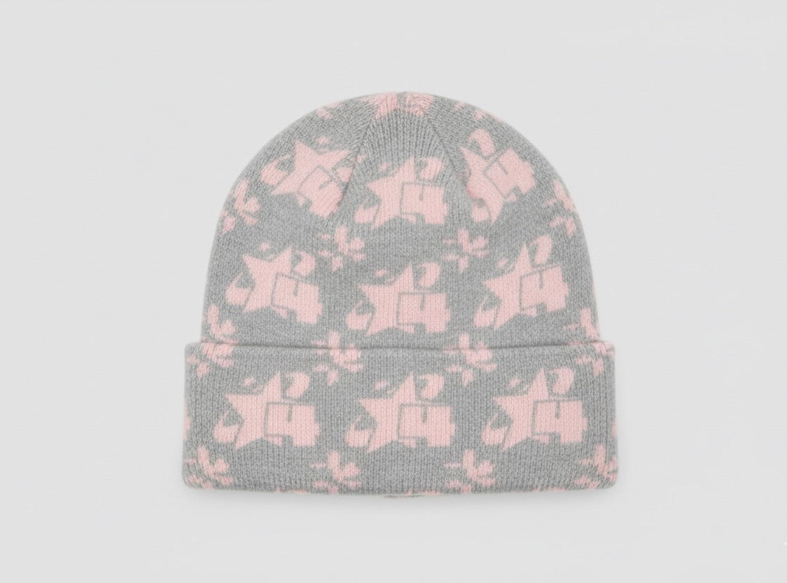 Cloud Beanie - Grey/Pink