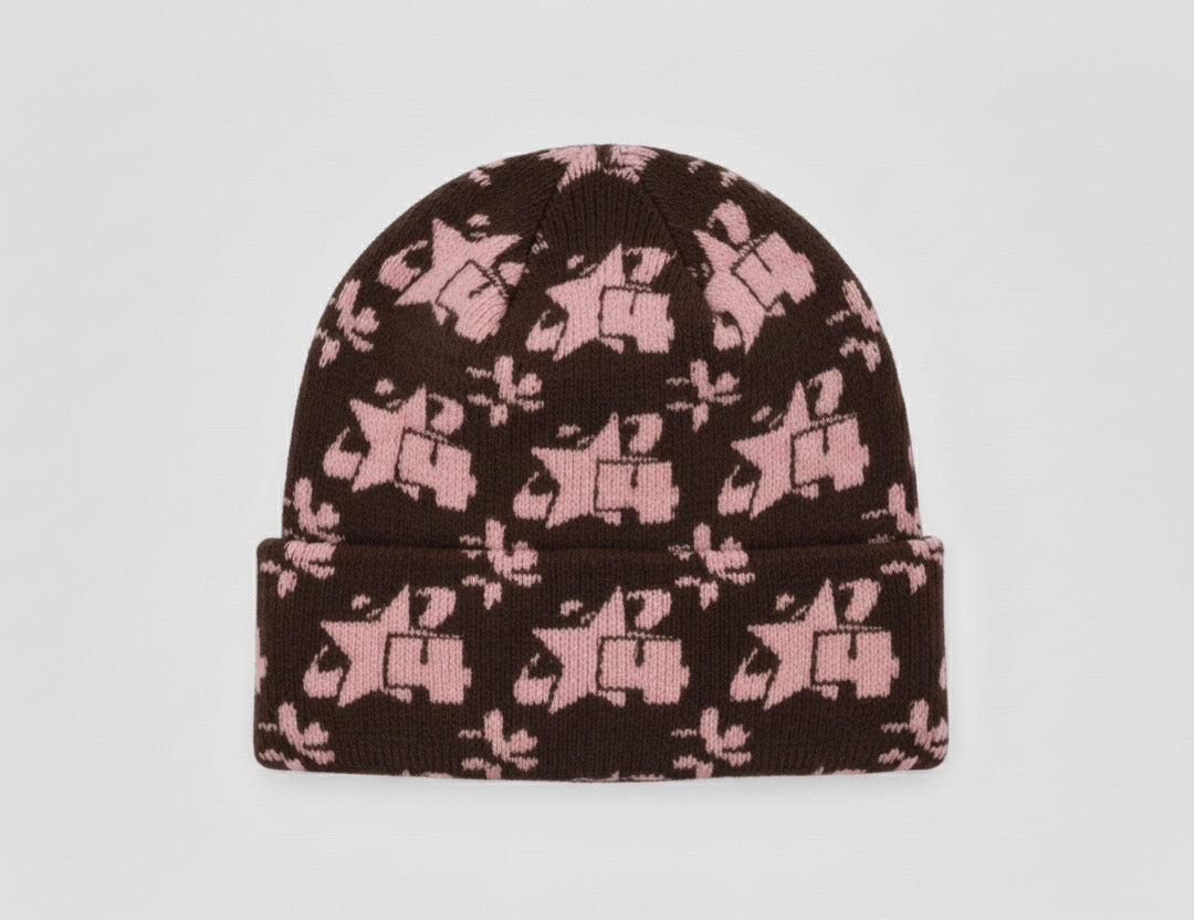 Cloud Beanie - Brown/Pink